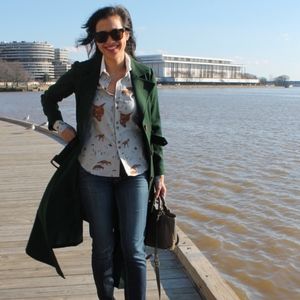 Fox Print Button Down Shirt